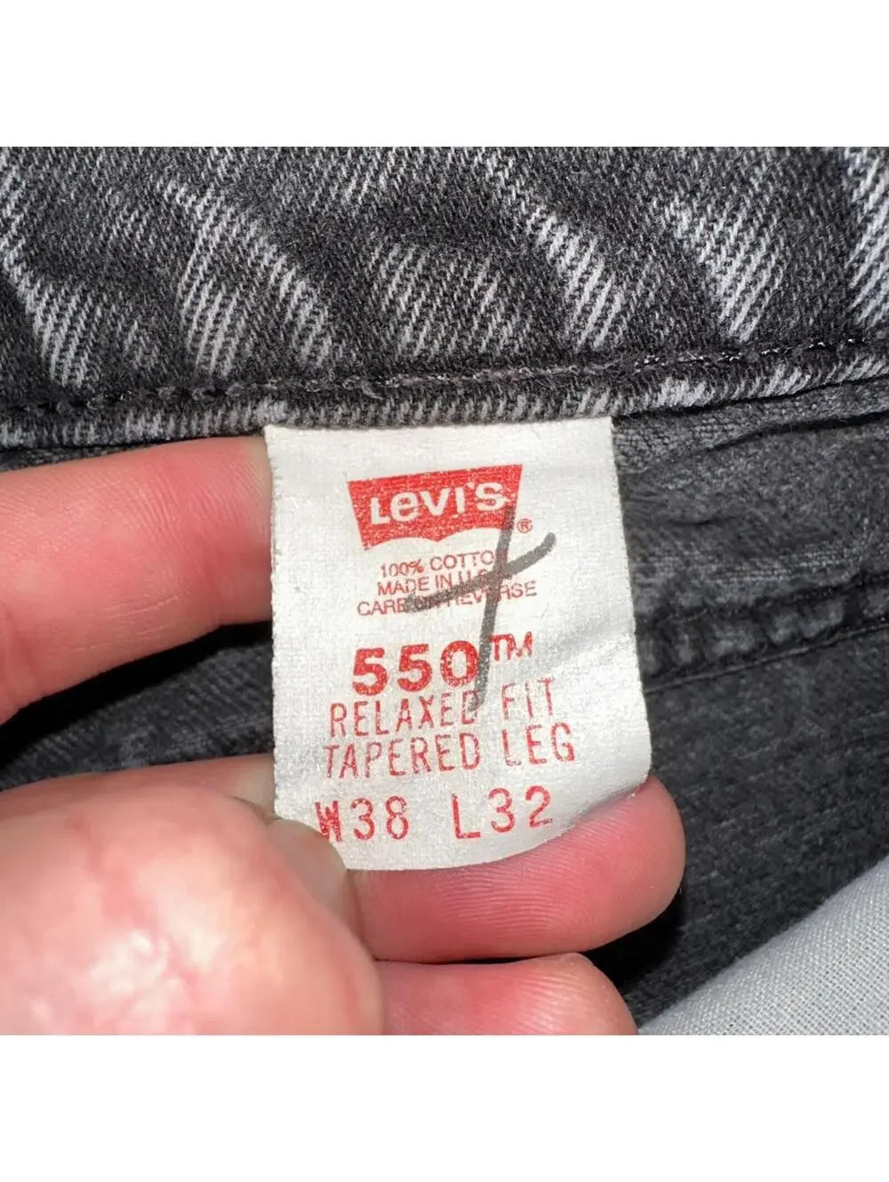 Levis 550 Vintage 90s USA Orange Tab Jeans 38x32 Black Med Wash 501 Act 36x31